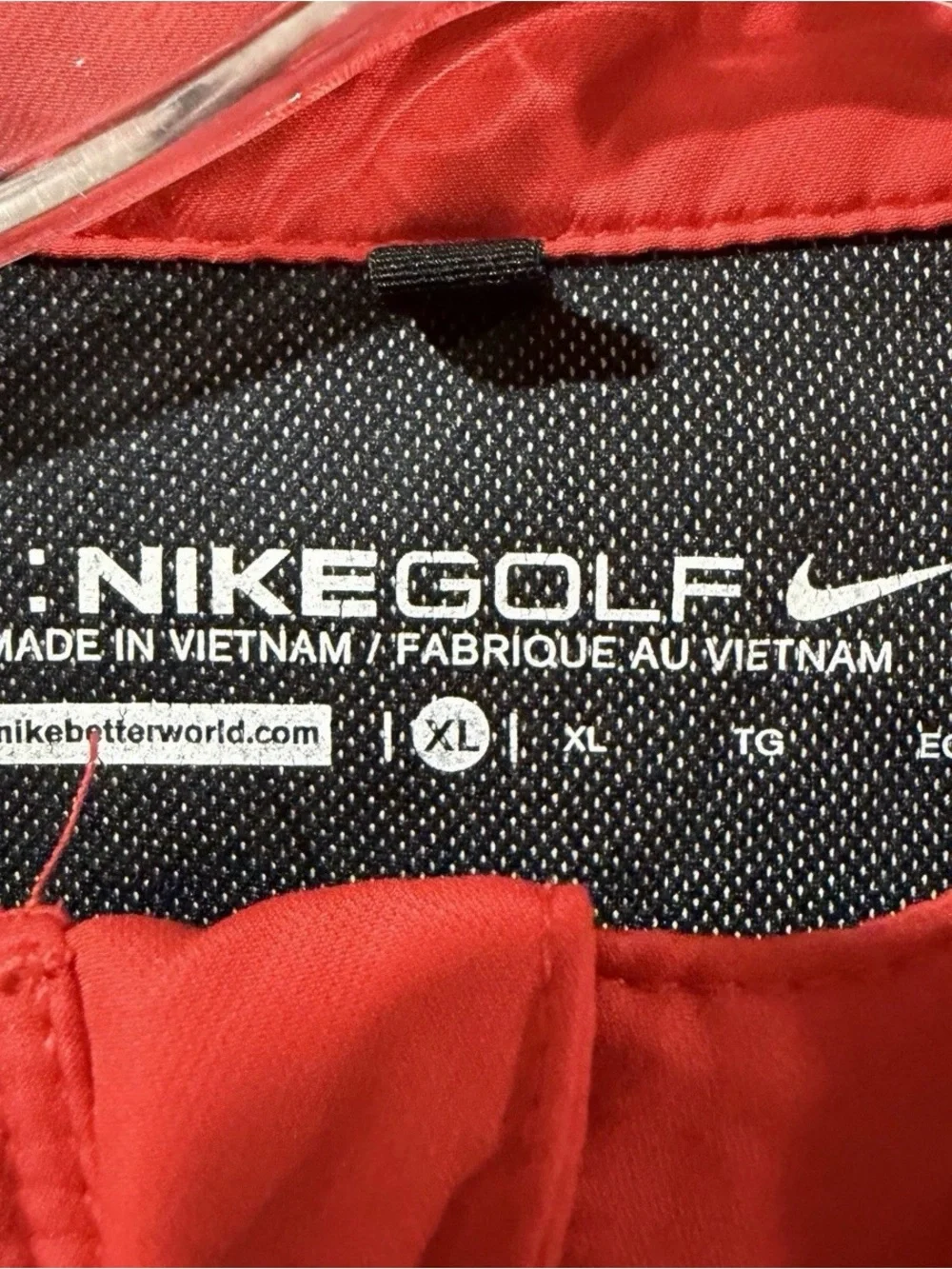 Nike Golf Windbreaker Jacket Red 1/4 Zip Embroidered [416438-607] Men’s Size XL